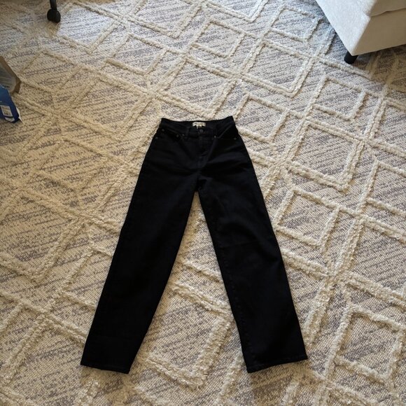 Madewell The Perfect Vintage Wide-Leg Jean, Black, Size 26 - Picture 2 of 5